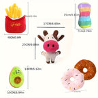 15-Piece Cartoon Plush Squeaky Dog Toy Set – Cute Random Style BB Squeaker Chew Toys for Small Dogs, No Battery Needed, Durable Soft Plush Toys for Teeth Cleaning & Play, Variety Gift Pack