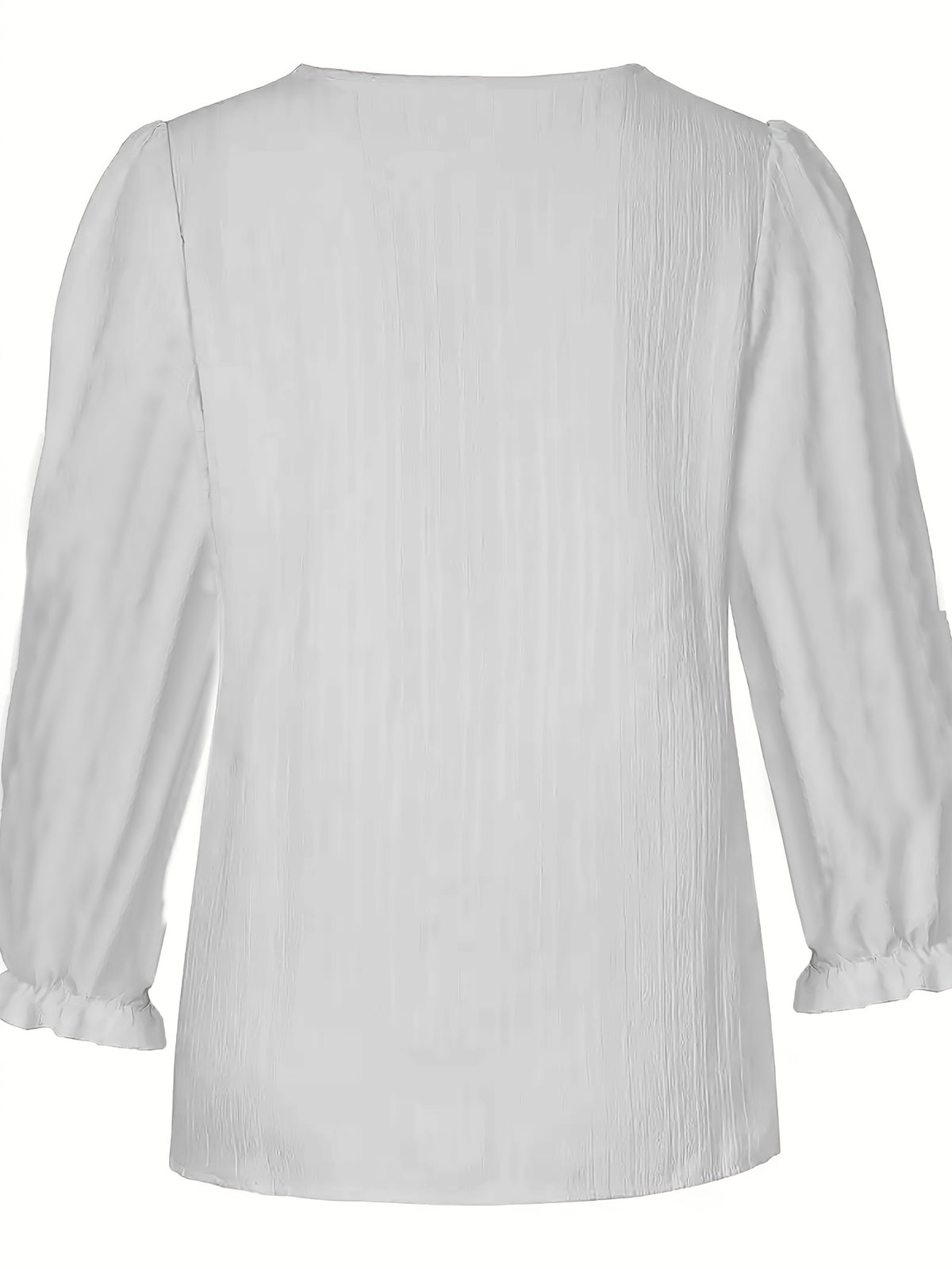 Women's Elegant Lace Texture V-Neck Short Sleeve Blouse Lightweight Breathable Spring Summer Casual Shirt Machine Washable White S-XXL