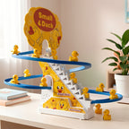 Electric Stair Climbing Ducklings Toy Set of 6, Yellow Duck Slide Toy with Lights & Music for Toddlers Boys Girls, Interactive Baby Animal Toy, Best Easter Halloween Christmas Birthday Gift