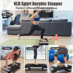 Adjustable Aerobic Step Platform – 3 Height Settings (4"/6"/8"), Non-Slip Workout Stepper for Home Gym Cardio Training, Step Aerobics Exercise Board (6 Colors)