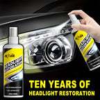 Headlight Restoration Kit with Advanced Ceramic Coating – Removes Yellow Haze Fog & UV Damage, Restores Clarity & Shine for All Vehicle Headlights, Long-Term Weather Protection
