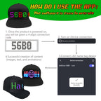 Programmable LED Hat APP Controlled Scrolling Text Animation Light Up Cap Unisex Adjustable Smart LED Baseball Cap for Party Wedding Valentine's Day Carnival Festival Men Women