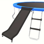 Trampoline Ladder and Slide Kit 2-Step Wide Safety Stairs Tear-Resistant Slide PE Galvanized Steel Universal Trampoline Accessories for Kids Adults Ages 14 Plus Outdoor Backyard Play