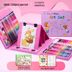 228 Piece Kids Art Supplies Set, Deluxe Painting & Drawing Kit with Oil Pastels, Crayons, Colored & Acrylic Markers, Watercolor Brushes & Drawing Pad, Gift for Kids