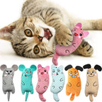 Plush Cat Toy Interactive Self-Entertaining Teeth Cleaning Chew Toy for Cats and Small Breeds No Battery Needed Random Color Soft Catnip Style Pet Toy