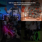 LED Bike Wheel Lights 2-Pack - Ultra Bright Bicycle Spoke Lights Safety Warning Tire Strip Light for Night Cycling, Multicolor Decoration Bike Accessories