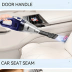 Cordless Handheld Vacuum Cleaner 5000Pa Strong Suction USB Rechargeable Portable Wireless Vacuum for Car Interior, Home, Office & Pet Hair – 40dB Low Noise, 2000mAh Battery, One-Click Dust Empty