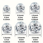 Moissanite Stud Earrings – 925 Sterling Silver 6-Prong Round Cut, 0.5ct to 3ct, Diamond Alternative Bridal & Wedding Jewelry for Women, Brilliant Sparkle Solitaire Studs