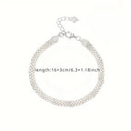 S925 Sterling Silver Sparkling Bracelet Hypoallergenic Elegant Luxury Bangle for Women Men Banquet Formal Occasion 3.65g Lightweight Fine Jewelry Gift