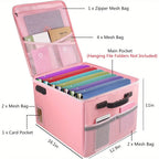 Fireproof File Box with Lock & Zipper Lid – Collapsible Portable Document Safe, Fire Resistant Storage Box for Hanging Letter & Legal Folders, Home & Office Safe Box – Aobteeny