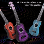 Kids Ukulele Toy Guitar 16.5 Inch Beginner Starter Musical Instrument Toy Early Music Education Gift for Children Toddlers Purple Blue Red Green White Black