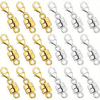 Magnetic Necklace Clasp Set 18 Pieces Gold and Silver – Magnetic Jewelry Clasp Converter with Lobster Clasps for Bracelets Necklaces and Chains – Easy Arthritis-Friendly Jewelry Fastener