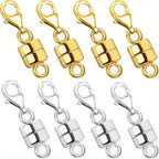 Magnetic Necklace Clasp Set 18 Pieces Gold and Silver – Magnetic Jewelry Clasp Converter with Lobster Clasps for Bracelets Necklaces and Chains – Easy Arthritis-Friendly Jewelry Fastener