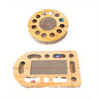 Interactive Cat Scratcher Toy with Ball Track Square Corrugated Cardboard Multi-Level Platform Scratch Pad Play Lounge for Indoor Cats Kittens Cat Scratching Board with Spinner