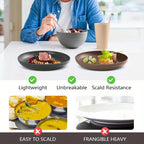 Wheat Straw Dinnerware Set 16 or 32 Piece Unbreakable Lightweight Dish Set with Dinner Plates Dessert Plates Bowls and Cups Dishwasher Microwave Safe Modern Kitchen Tableware Gift for Thanksgiving Christmas
