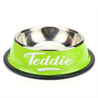Personalized Stainless Steel Pet Bowl with Custom Name - Anti-Slip Non-Spill Dog & Cat Food Water Bowl, Customized Pet Dish Gift for Dogs Cats, Durable Easy-Clean Metal Bowl with Name Engraving
