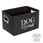 Pet Toy Storage Box Felt Organizer - Spacious Dog Toy Bin for Toys Blankets & Accessories, Durable Polyester Basket for All Dog Breeds, Stylish Home Pet Supply Storage Solution