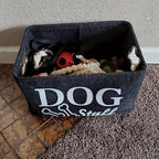 Pet Toy Storage Box Felt Organizer - Spacious Dog Toy Bin for Toys Blankets & Accessories, Durable Polyester Basket for All Dog Breeds, Stylish Home Pet Supply Storage Solution