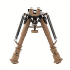 Adjustable Rifle Bipod 6-9 Inch 5 Height Settings Quick Release Adapter Foldable Retractable Lightweight Aluminum Alloy M-LOK Mount Rubber Feet for Hunting Shooting Outdoor Sports