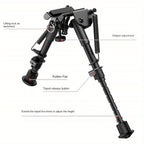 Adjustable Rifle Bipod 6-9 Inch 5 Height Settings Quick Release Adapter Foldable Retractable Lightweight Aluminum Alloy M-LOK Mount Rubber Feet for Hunting Shooting Outdoor Sports