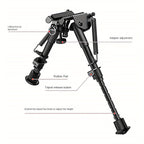 Adjustable Rifle Bipod 6-9 Inch 5 Height Settings Quick Release Adapter Foldable Retractable Lightweight Aluminum Alloy M-LOK Mount Rubber Feet for Hunting Shooting Outdoor Sports