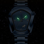 Men's Minimalist Quartz Watch with Irregular Dial & Calendar - Slim Business Wristwatch Alloy Case Metal Strap for Men, Office Casual Daily Wear, Birthday & Gift