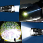 Rechargeable Tactical Flashlight 2 Pack USB COB LED – Ultra Bright 5 Modes Zoomable 200-500M Beam LCD Display for Camping Fishing Hunting Cycling Emergency