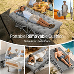 Heavy Duty Folding Guest Bed & Camping Cot – 566/766 lbs Capacity, 67"/79" Options, Optional Mattress, Portable Adult Outdoor Travel Bed for Camping Patio & Guests