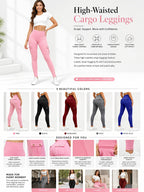Women's High Waist Yoga Leggings 5 Pack with Pockets Tummy Control Slim Fit 4-Way Stretch Soft Breathable Workout Leggings for Gym Running Training Daily Wear Multipack Value Set