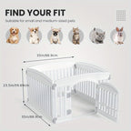 4 & 6 Panel Dog Pen Expandable Non-Slip Bottom Portable Indoor Outdoor Puppy Playpen with Safety Locking Door for Medium Dogs – Black & White