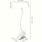 Adjustable LED Gooseneck Desk Lamp – Touch Control, Dimmable, Color Temperature Adjustment, USB & 18650 Rechargeable Battery Powered, Sunshade Indoor Task Light, White