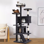 54 Inch Cat Tree Tower for Indoor Cats – Multi-Level Activity Center with Scratching Posts, Condo House & Toys for Kittens & Adult Cats, Dark Gray