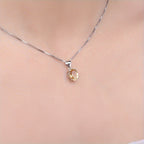 925 Sterling Silver Natural Gemstone Oval Cut Pendant Necklace for Women – Amethyst Citrine Garnet Peridot Topaz Multi-Faceted Fine Jewelry, Elegant Dating Daily Gift for Girls