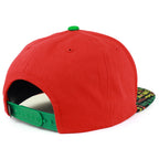 Rasta MJ Leaf 3D Embroidered Flat Bill Snapback Cap – Hip Hop Reggae Hat, Adjustable Snapback, One Size Fits Most, Unisex Streetwear Baseball Cap