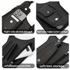 Men's Vintage Chest Bag Crossbody Pack - Lightweight Outdoor Vest Backpack with Hands-Free Phone Holder for Cycling, Hiking, Running & Fitness, Gift for Boyfriend Husband Dad