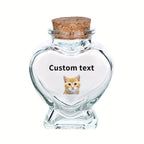 Custom Pet Hair Preservation Jar - Personalized Keepsake Bottle with Pet Photo, Pet Fur Storage Memorial Gift for Cat & Dog Owners, Unique Anniversary Birthday Gift for Pet Lovers