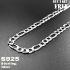 925 Sterling Silver Figaro Chain Necklace – 6mm Wide, 18 to 24 Inch, Unisex Men & Women, Includes Gift Box – Classic Silver Chain for Everyday Wear & Gifting