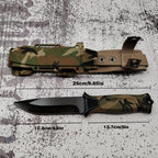 Outdoor Fixed Blade Knife – Stainless Steel Straight Blade, Non-Slip Handle, K-Type Sheath, EDC Hunting Fishing Camping Survival Knife, Camouflage, Multi-Purpose Field Tool for Men