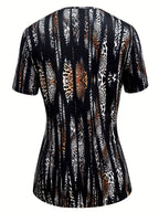 Women's Square Neck Paisley Print 2-in-1 Look T-Shirt Top – Casual Boho Daily Outing Layered Style Short Sleeve Summer Spring Fashion