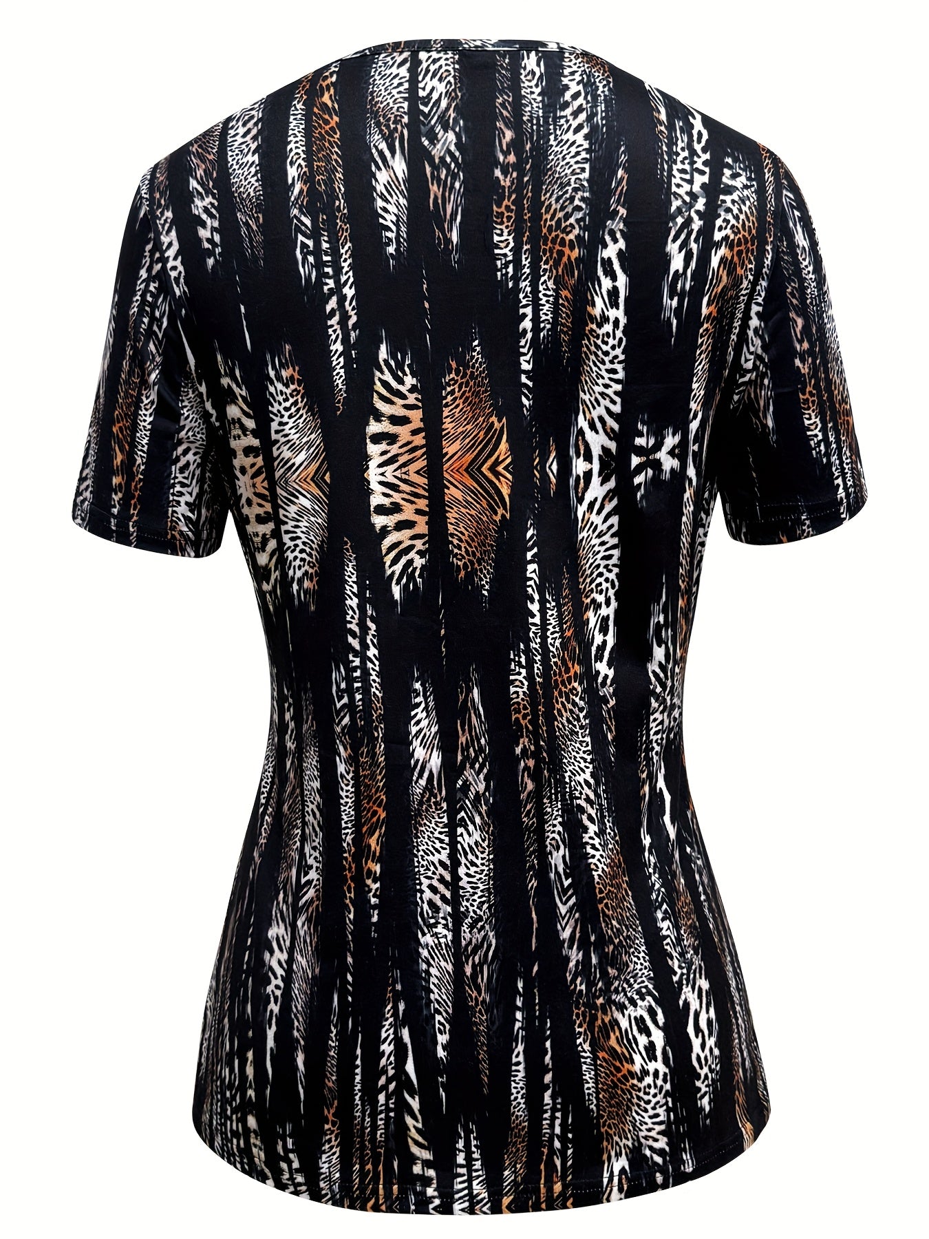 Women's Square Neck Paisley Print 2-in-1 Look T-Shirt Top – Casual Boho Daily Outing Layered Style Short Sleeve Summer Spring Fashion