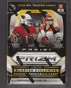 2020 Panini Prizm NFL Football Blaster Box - 5 Exclusive Lazer Prizms, 1 Memorabilia Card, 3 Rookie Cards - Burrow, Herbert, Hurts, Jefferson, Love - 6 Packs, 24 Cards Total