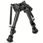 Adjustable Rifle Bipod 6-9 Inch 5 Height Settings Quick Release Adapter Foldable Retractable Lightweight Aluminum Alloy M-LOK Mount Rubber Feet for Hunting Shooting Outdoor Sports