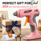 Cordless Hot Glue Gun USB Rechargeable with 25 Glue Sticks – 20 Second Fast Heating Anti-Drip Safety Design for DIY Crafts Home Repair Plush Toy Repair and Handmade Projects – Pink Grey Blue