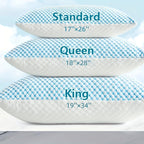 2-Pack Cooling King Size Pillows – Hotel Quality Non-Collapsing Down Alternative with Memory Foam Filling, Polyester & Viscose Cover, Machine Washable, for Side Back Stomach Sleepers
