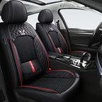 Universal Car Seat Covers Faux Leather Waterproof – Full Set 5-Seat or 2 Front Seats for SUV Sedan Pickup, 3D Diamond Sponge Cushion, Stretchable Non-Slip