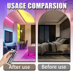 LED Strip Lights 100ft RGB Color Changing – Smart Remote Control, Stepless Dimming, Flashing & DIY Modes, Indoor TV Backlight, Bedroom, Living Room, Stairs, Party & Holiday Decor