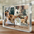 Forever Loved Custom Pet Photo Acrylic Plaque - Personalized Dog & Cat Memorial Gift, Pet Loss Sympathy Keepsake with Photo Print, Thoughtful Bereavement Gift for Pet Owners