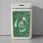 Inductive Smart Trash Can with Sealed Lid and Odor-Proof Technology Touch Control Switch Hands-Free Automatic Sensor Waste Bin Easy-to-Clean for Office Bathroom Bedroom Kitchen