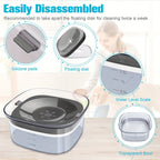 Dog Water Bowl 2L No-Spill Large Capacity – Slow Water Feeder with Transparent Design & Anti-Spill Floating Disk, Spill-Proof Pet Water Dispenser for Dogs and Cats, Easy to Clean Travel Bowl