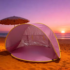 Pop Up Beach Sun Shade Tent Portable – Quick Setup UV Protection Sun Shelter Lightweight Under 50g/m² for Beach Hiking Camping Family Outdoor Travel Sun Umbrella Canopy